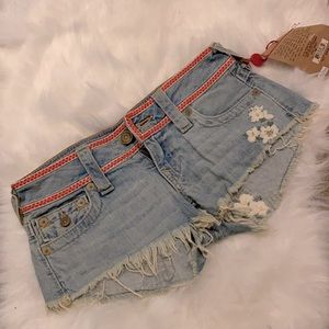 True religion denim shorts